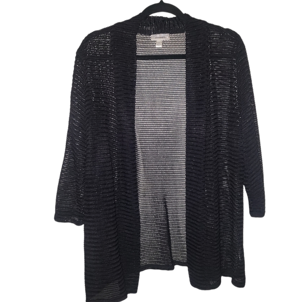 Dress Barn | Black Mesh Herringbone Overlay